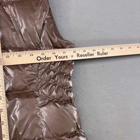 Athleta Vest Womens Small Pyrite Shine Metallic Downtown Puffer Down Waterfowl - Picture 9 of 16